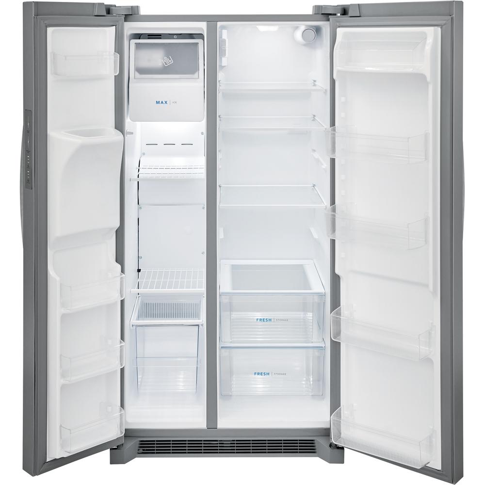 Frigidaire 36-inch, 25.6 cu.ft. Freestanding Side-by-Side Refrigerator with Ice and Water Dispensing System FRSS2623AS