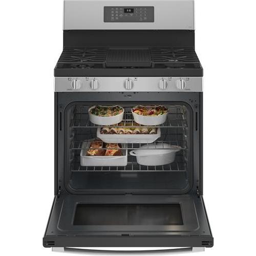 GE Profile 30-inch Freestanding Dual-Fuel Range with Wi-Fi Connectivity P2B935YPFS