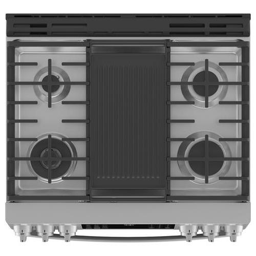 GE Profile 30-inch Slide-in Dual-Fuel Range with Wi-Fi Connect P2S930YPFS