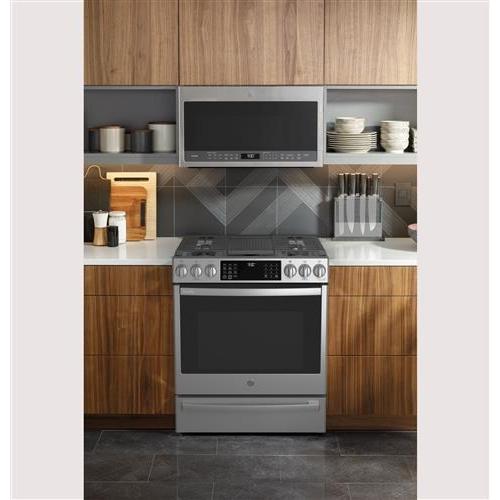 GE Profile 30-inch Slide-in Dual-Fuel Range with Wi-Fi Connect P2S930YPFS