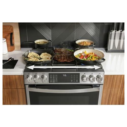 GE Profile 30-inch Slide-in Dual-Fuel Range with Wi-Fi Connect P2S930YPFS