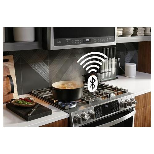 GE Profile 30-inch Slide-in Dual-Fuel Range with Wi-Fi Connect P2S930YPFS