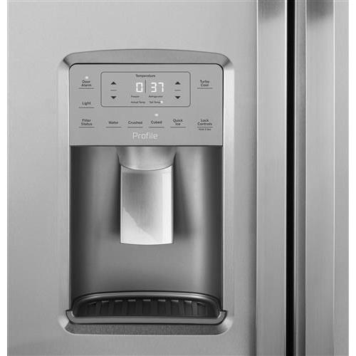 GE Profile 36-inch, 25.3 cu. ft. Side-by-Side Refrigerator with Ice and Water PSE25KYHFS