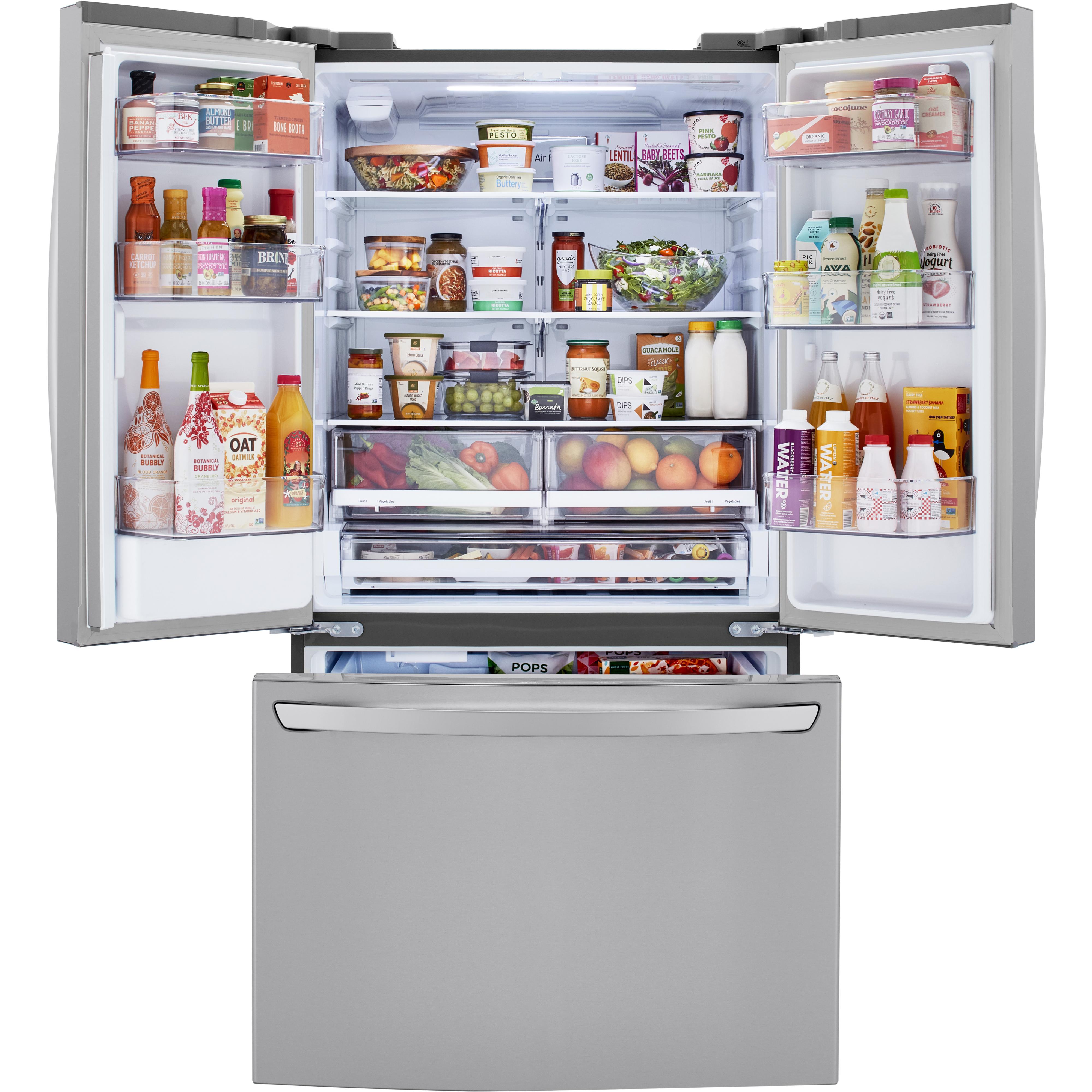 LG 36-inch, 29 cu.ft. Freestanding French 3-Door Refrigerator with Multi-Air Flow? Technology LRFWS2906S