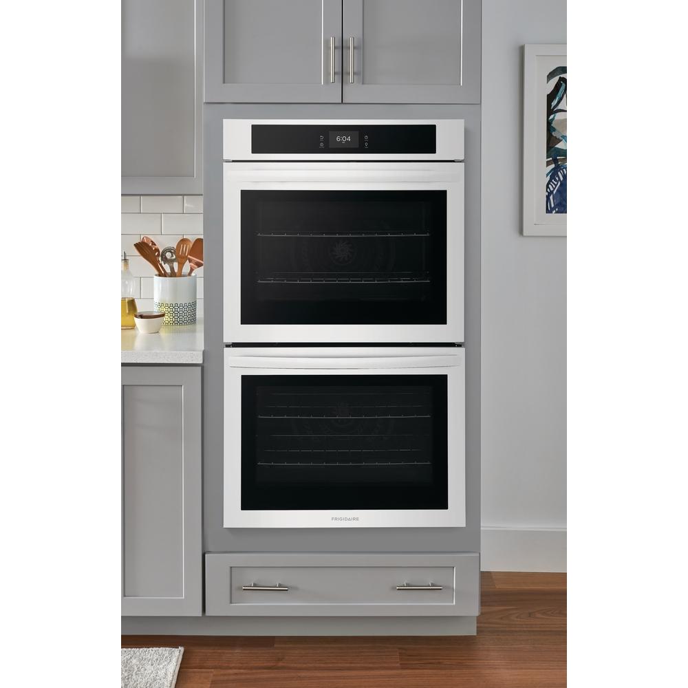 Frigidaire 30-inch Double Electric Wall Oven with Fan Convection FCWD3027AW