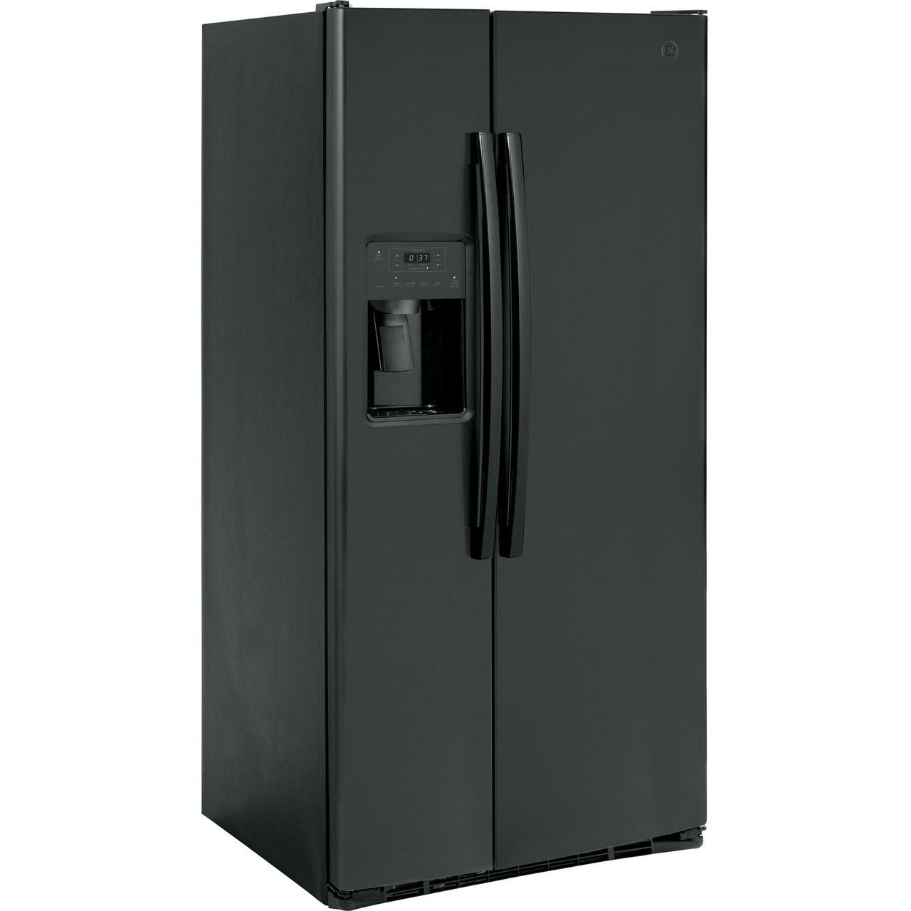 GE 33-inch 23 cu.ft. Freestanding Side-by-Side Refrigerator with LED Lighting GSE23GGPBB