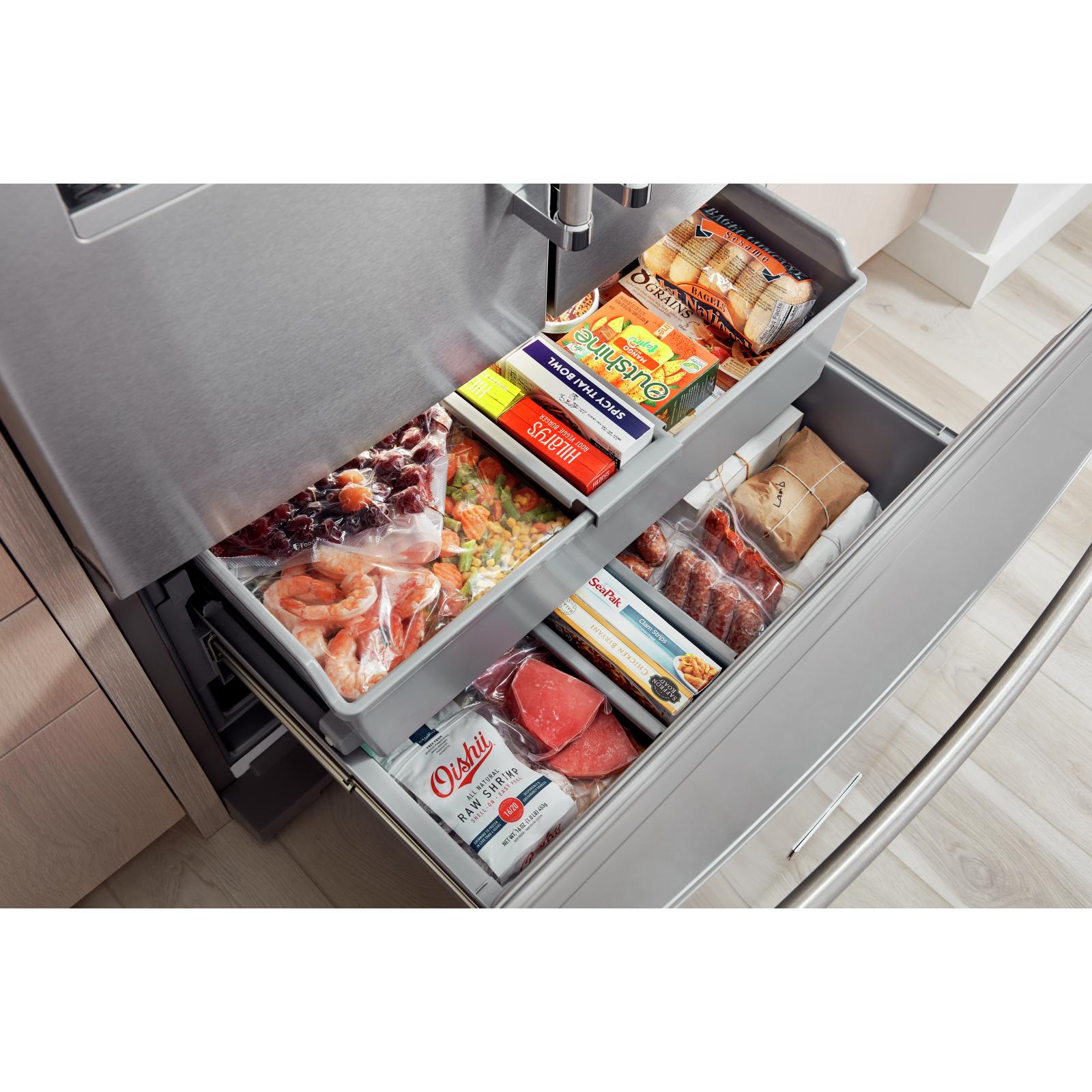 KitchenAid French 3-Door Refrigerator with External Water and Ice Dispensing System KRFF577KPS