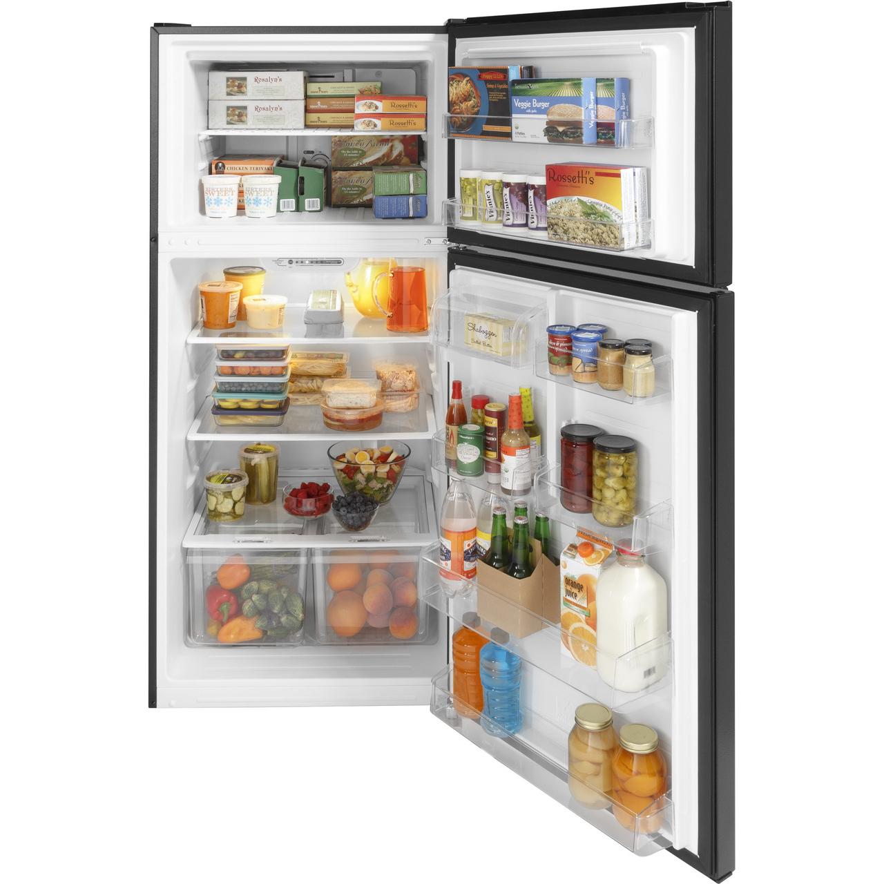 GE 30-inch, 18.3 cu.ft. Freestanding Top Freezer Refrigerator with LED Lighting GTE18MTRRBB