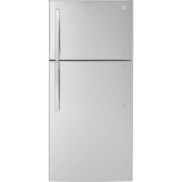 GE 28-inch, 16.6 cu.ft. Freestanding Top Freezer Refrigerator with Int