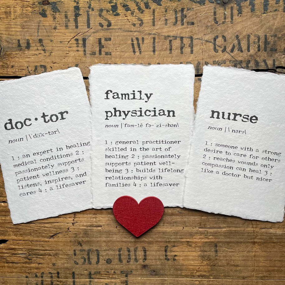 Doctor family physician and nurse definition print