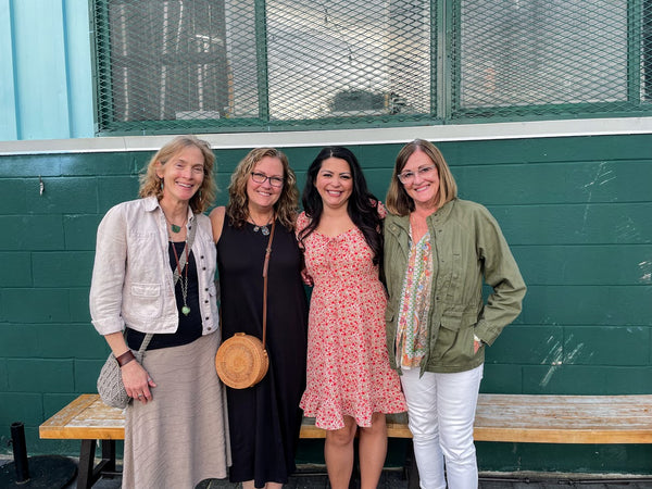 Christine from Trillium Designs, Suzanne from Avenue C, Alison from Alison Rose Vintage, and artist Patricia Shaw