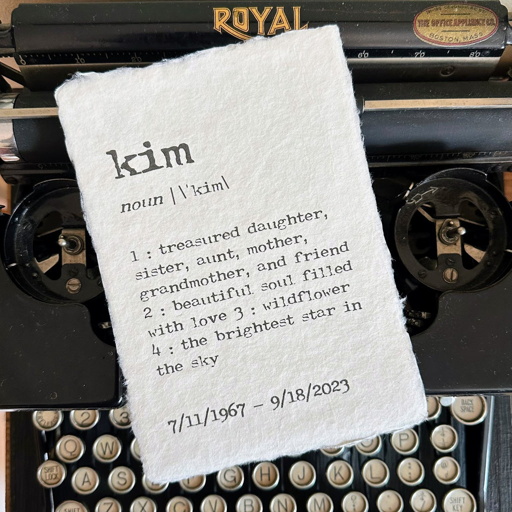 Kim custom name definition print