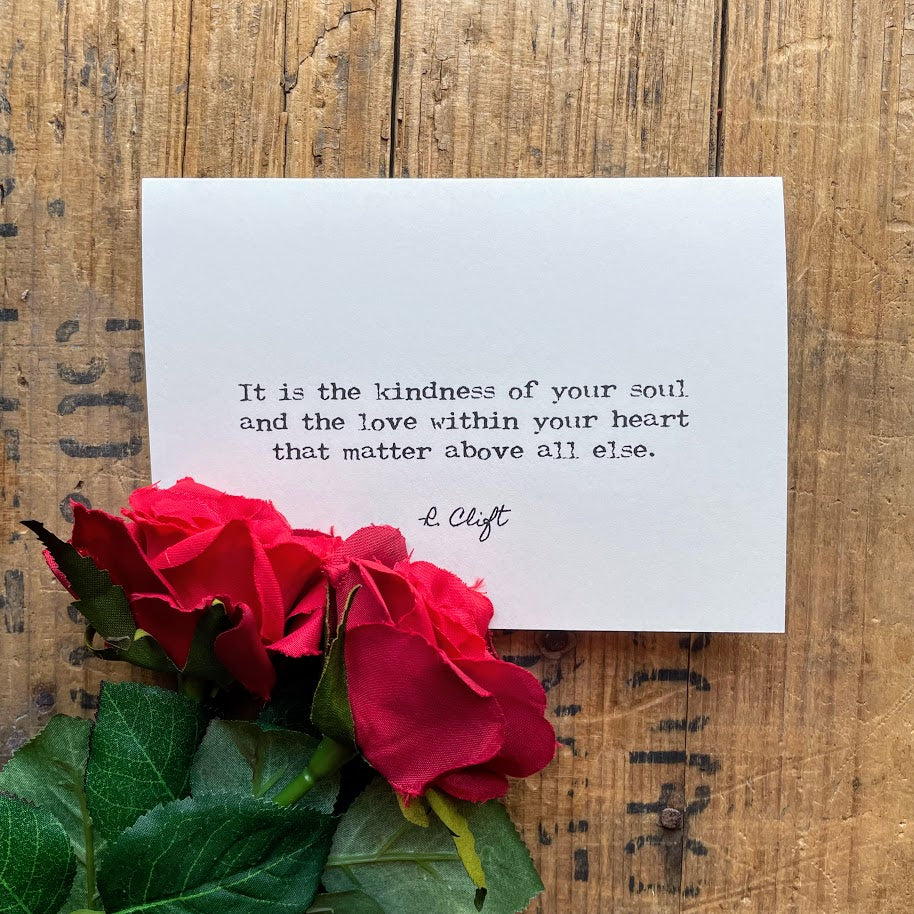 R. Clift kindness quote card