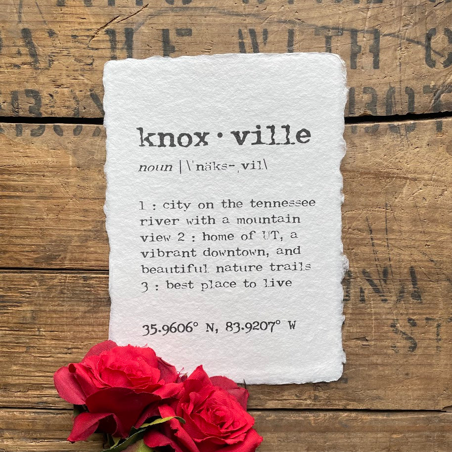 Knoxville word definition print