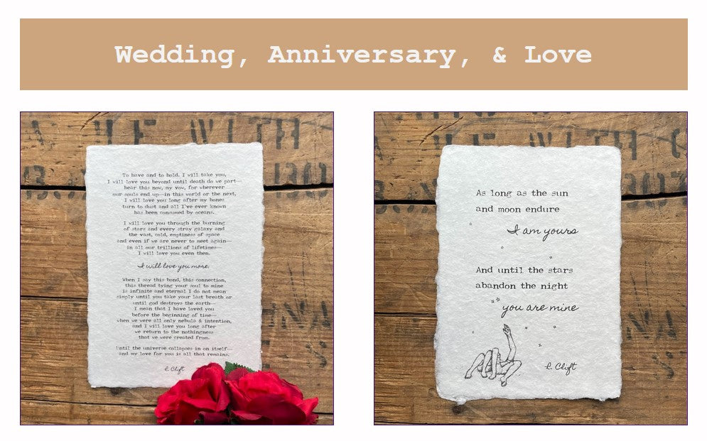 Wedding, anniversary, and love poems