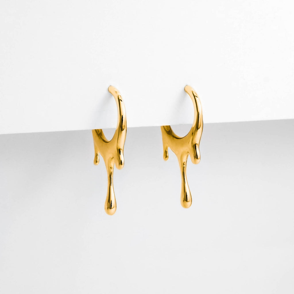 Dripping Circular XS Hoop Earrings - Gold, Silver, Rose Gold – MARIE JUNE