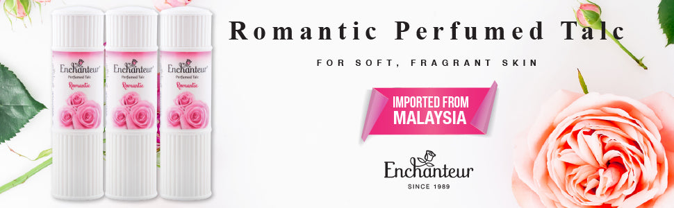 Enchanteur Romantic Perfumed Talc for Women 250g with Roses