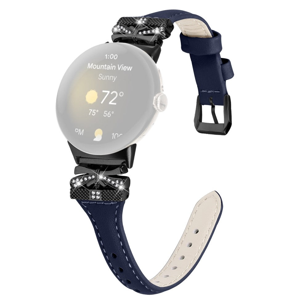 Black Buckle Watch Strap Google Pixel Watch / Pixel Watch 2 Butterfly Connector Wrist Band - Dark Blue