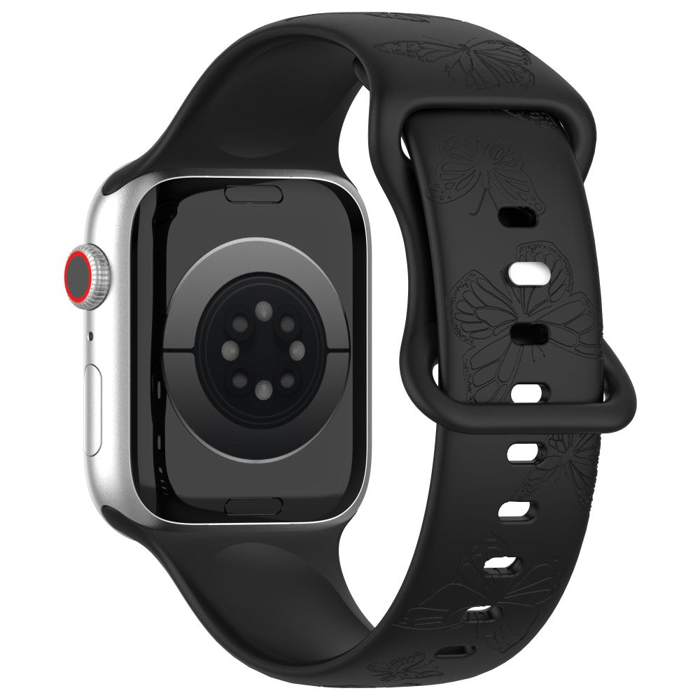 Apple Watch Series 41mm / 40mm / 38mm Watch Band Butterfly Silicone Strap - Black