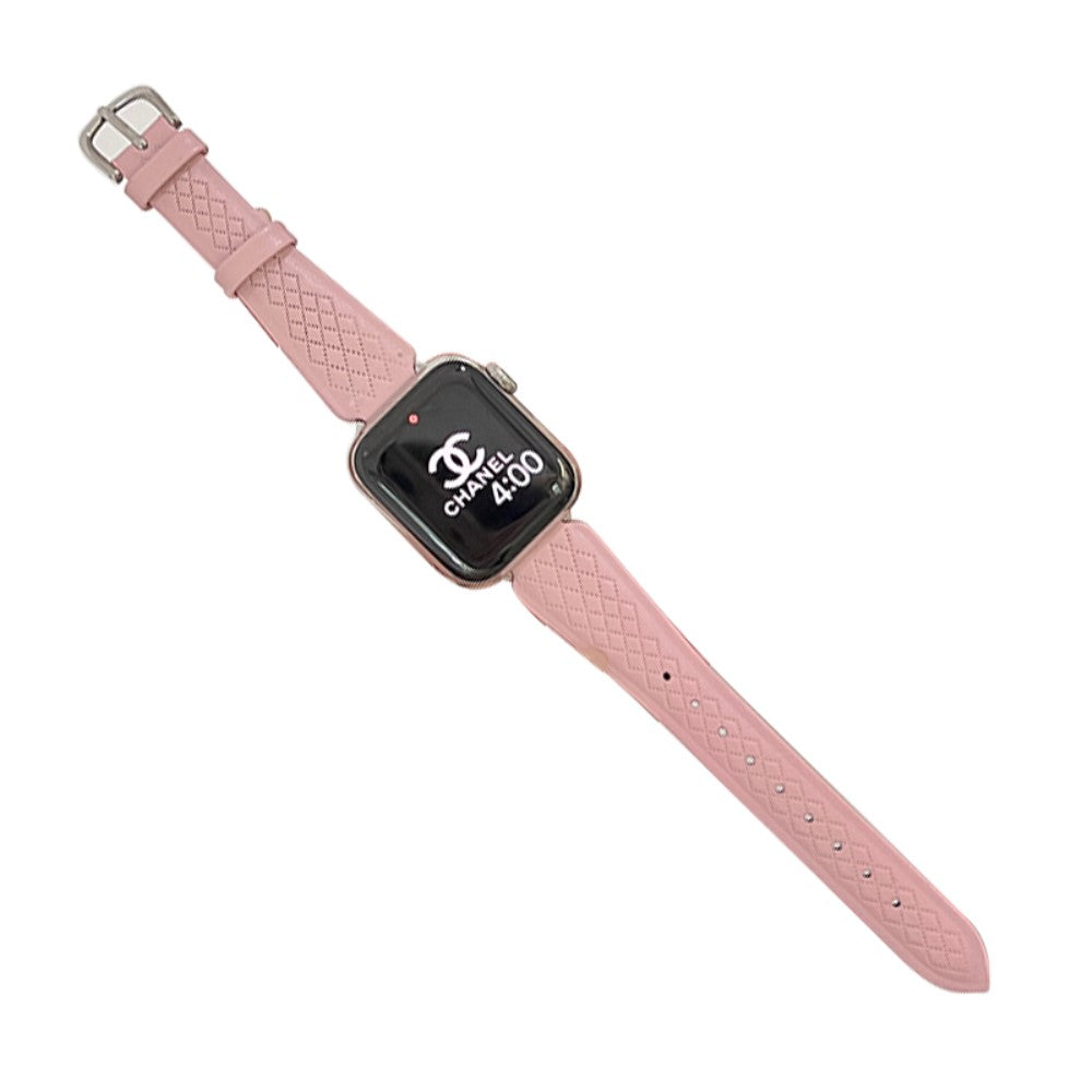Apple Watch 49mm / 45mm / 44mm / 42mm Cowhide Leather Bracelet Strap - Pink
