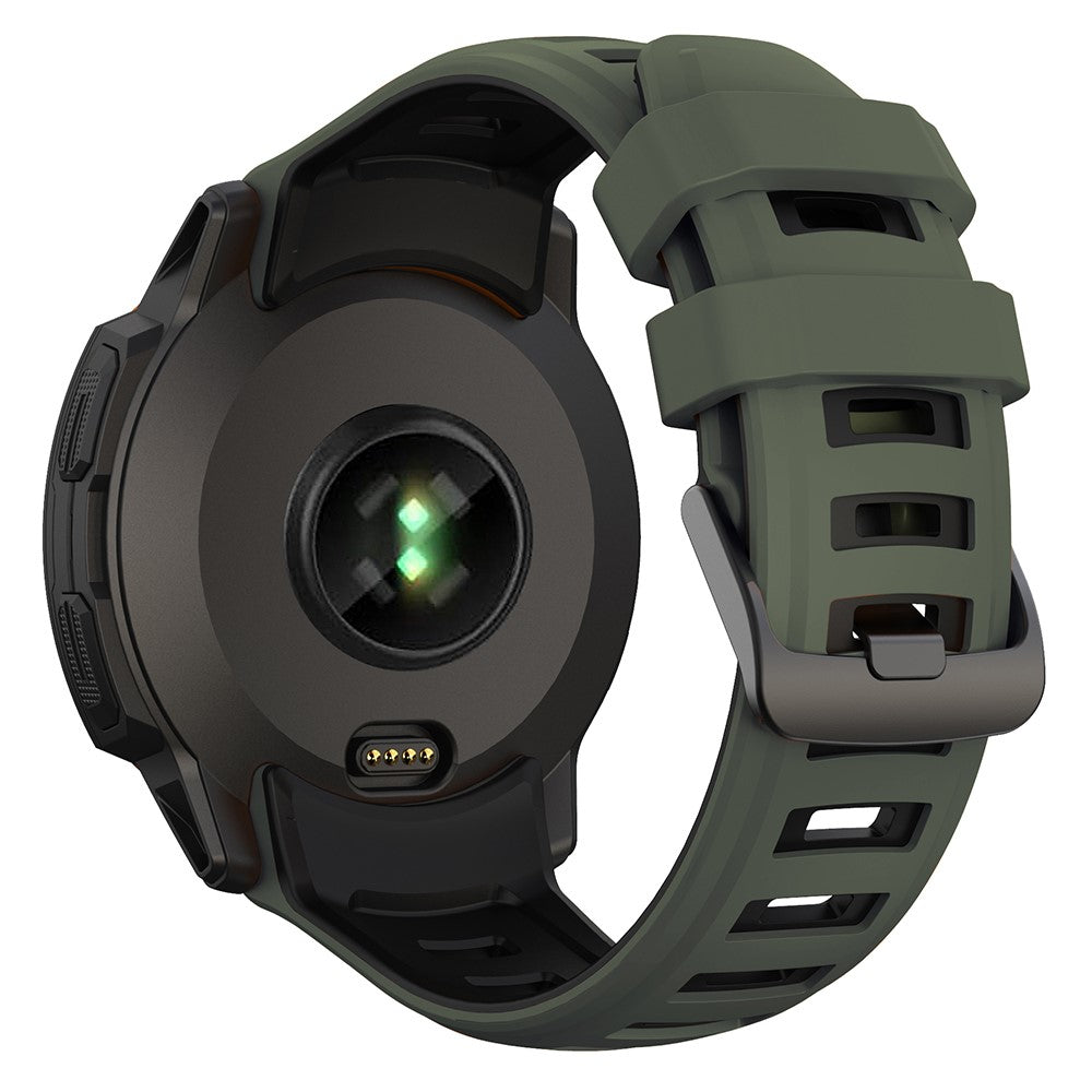Garmin Instinct 2X Silicone Watch Straps Dual Color Wrist Band - Army Green+Black