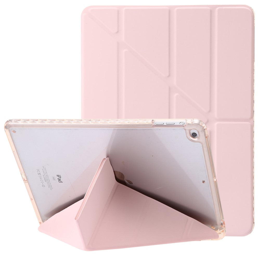 Tri-fold Leather Stand Case for iPad (2018) / (2017) / Air 2 / Air - Pink