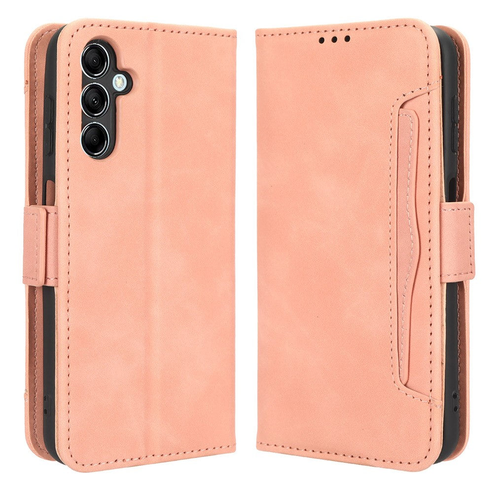 Modern-styled leather wallet case for Samsung Galaxy M34 - Pink