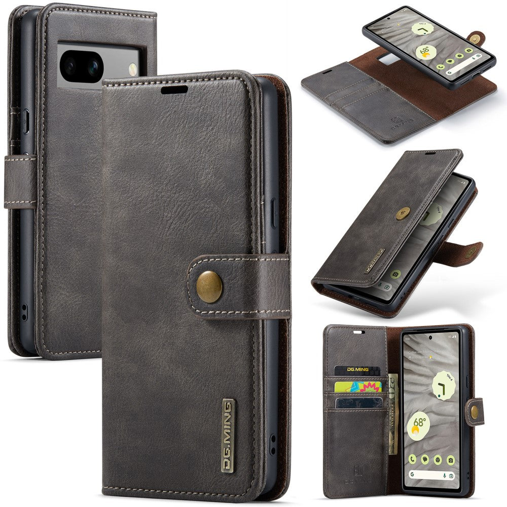 DG.MING Google Pixel 7a 2-in-1 Wallet Case - Grey