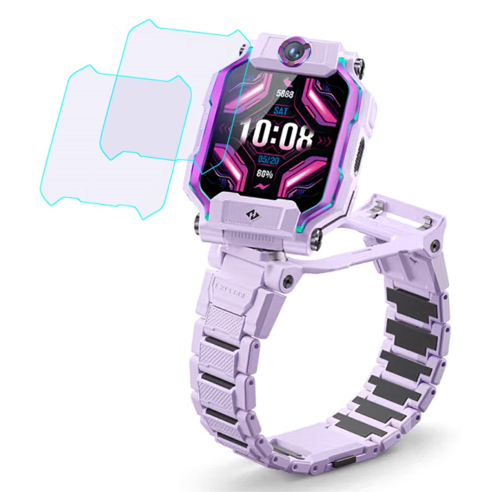 2Pcs XTC Z9 Kids Smart Watch arc edge purple light tempered glass screen protector