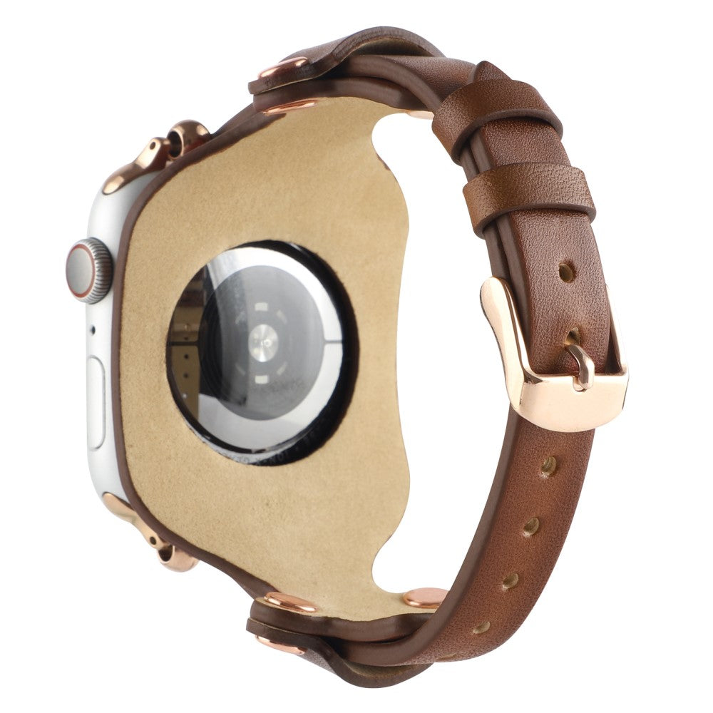 Apple Watch Series 8 (41mm) genuine leather strap - Dark Brown