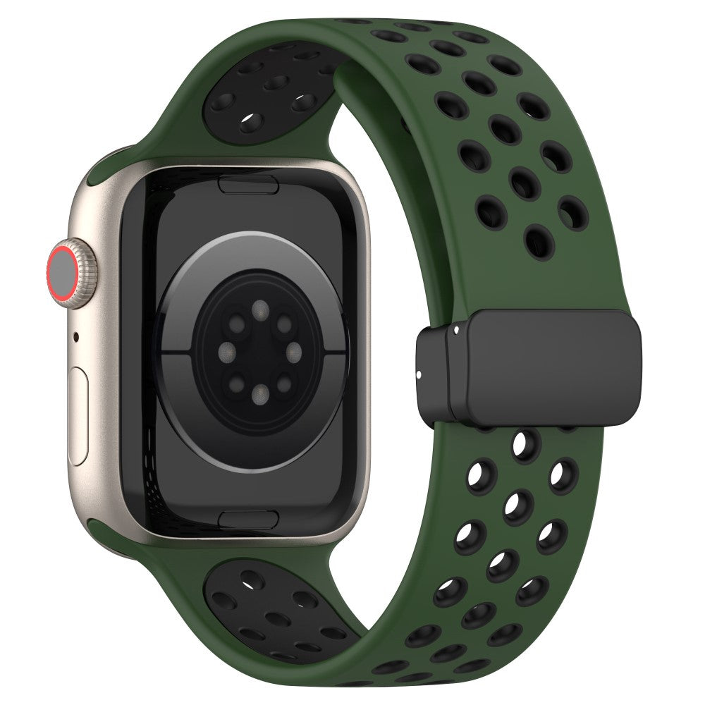 Apple Watch Series 8 (41mm) dual color silicone strap - Army Green / Black