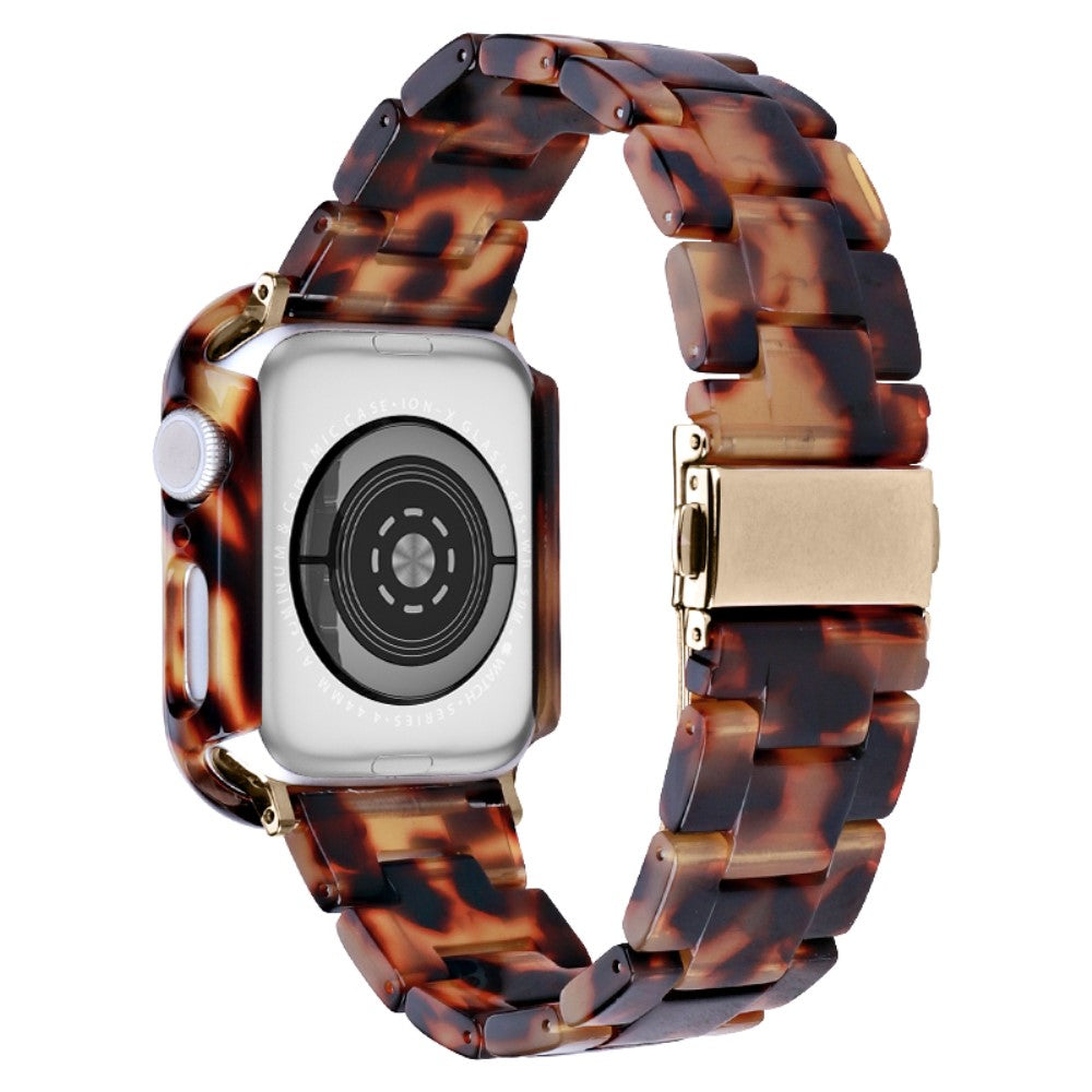 Apple Watch Series 8 (41mm) resin style strap with cover - Tortoiseshell Color