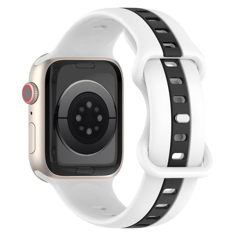 Dual color silicone strap for Apple Watch Series 8 (45mm) / Watch Ultra - White / Black