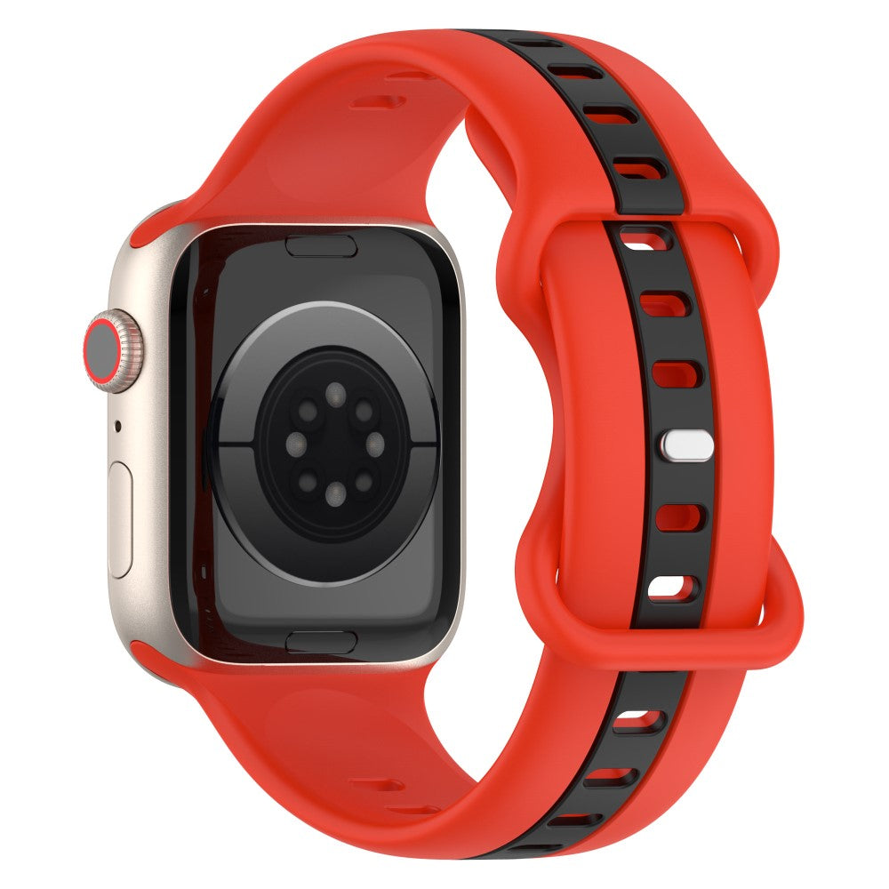 Dual color silicone strap for Apple Watch Series 8 (45mm) / Watch Ultra - Red / Black