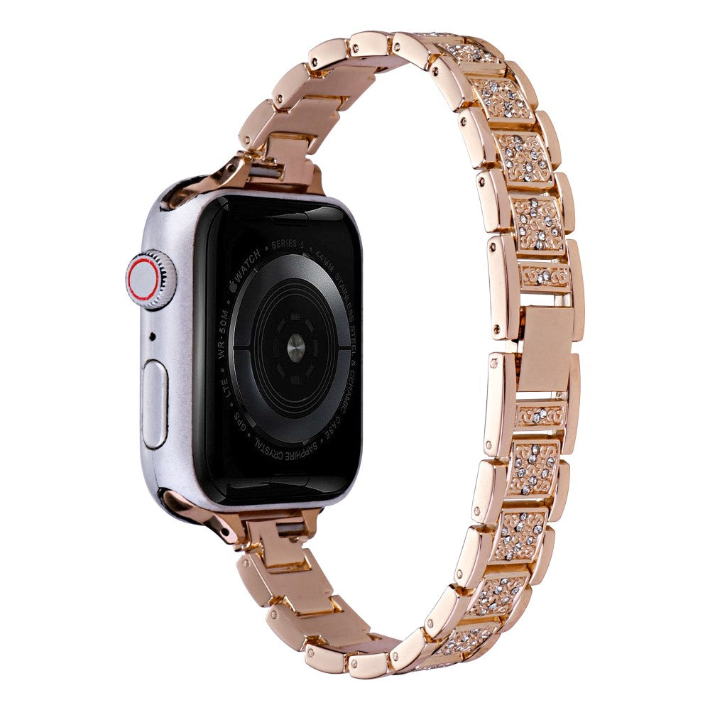 Apple Watch Series 8 (45mm) / Watch Ultra rhinestone metal strap - Rose Gold