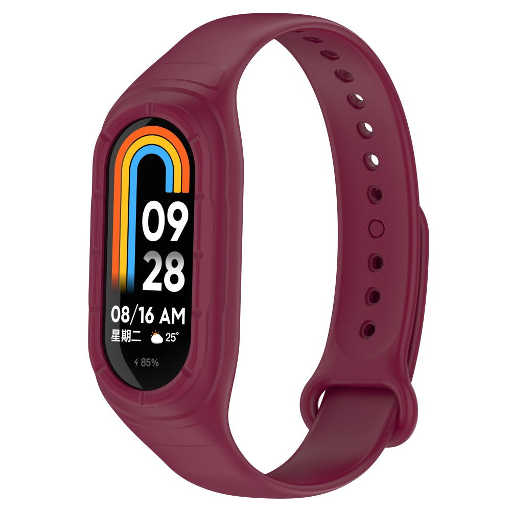 Xiaomi Smart Band 8 silicone strap with integrated cover - Wine Red