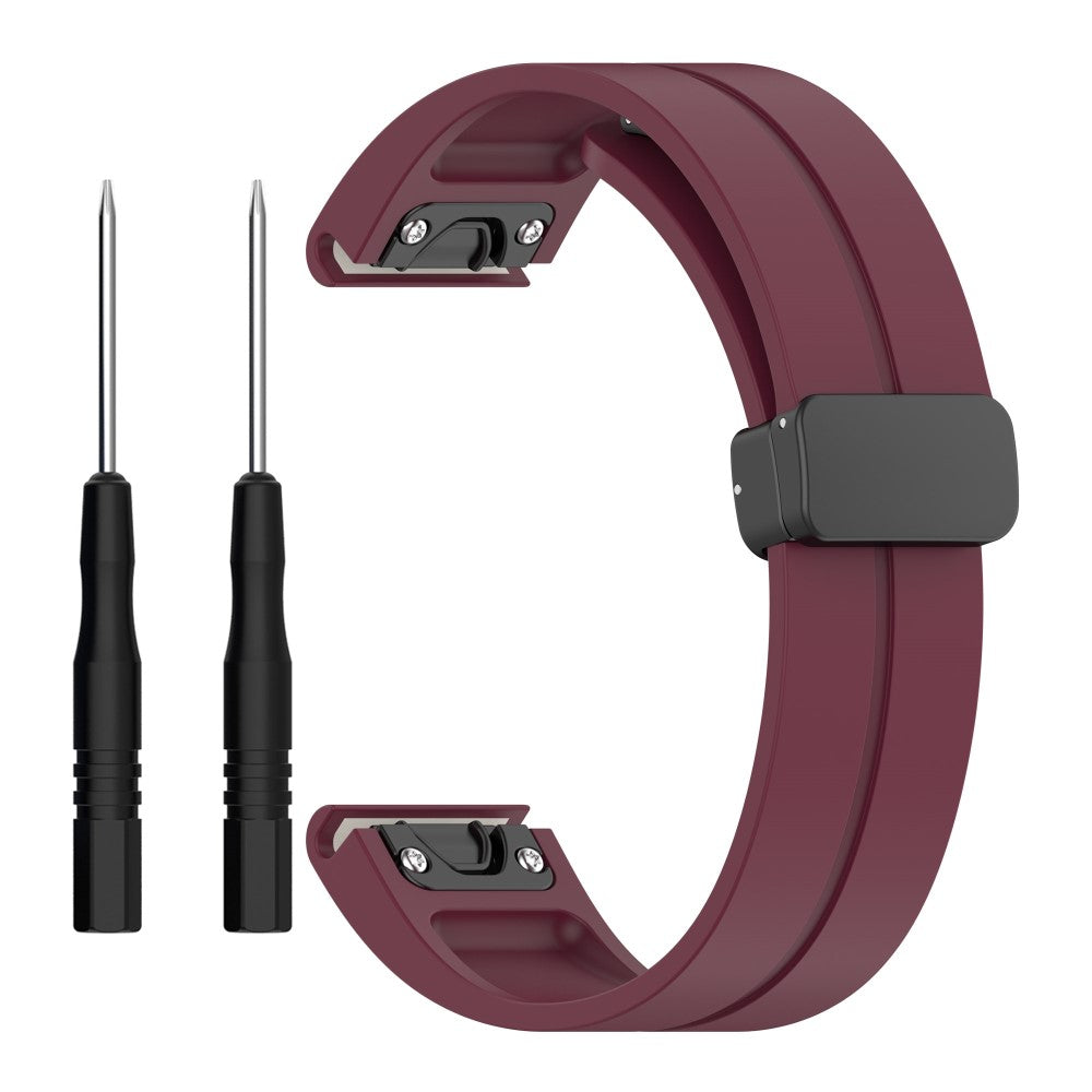 26mm silicone strap with tool for Garmin Watch - Wine Red