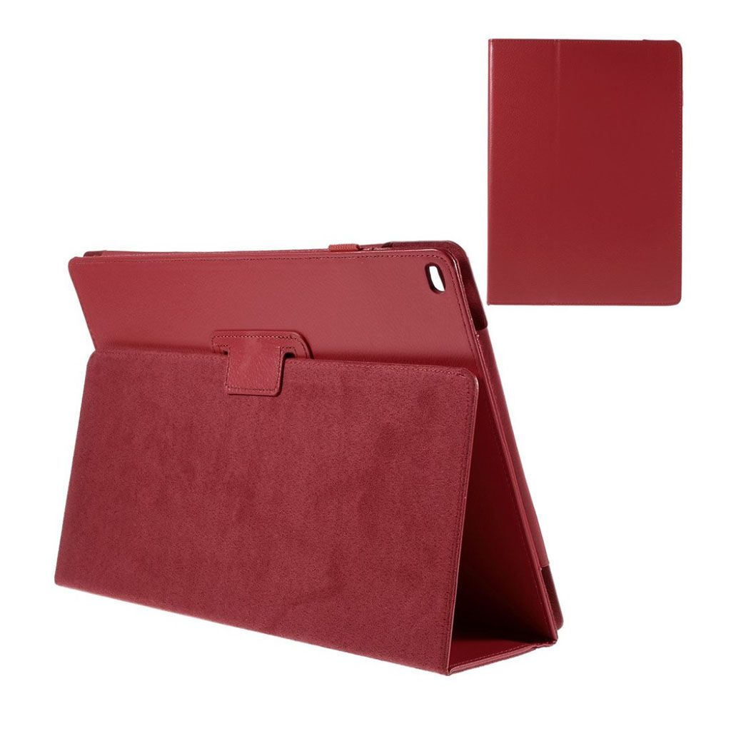 iPad Pro 12.9 litchi skin PU leather flip case - Red