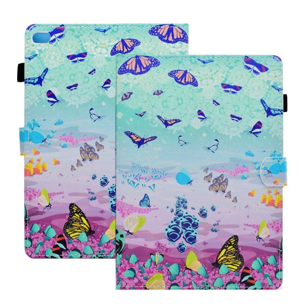 iPad (2018) patterned leather flip case - Colorful Butterflies