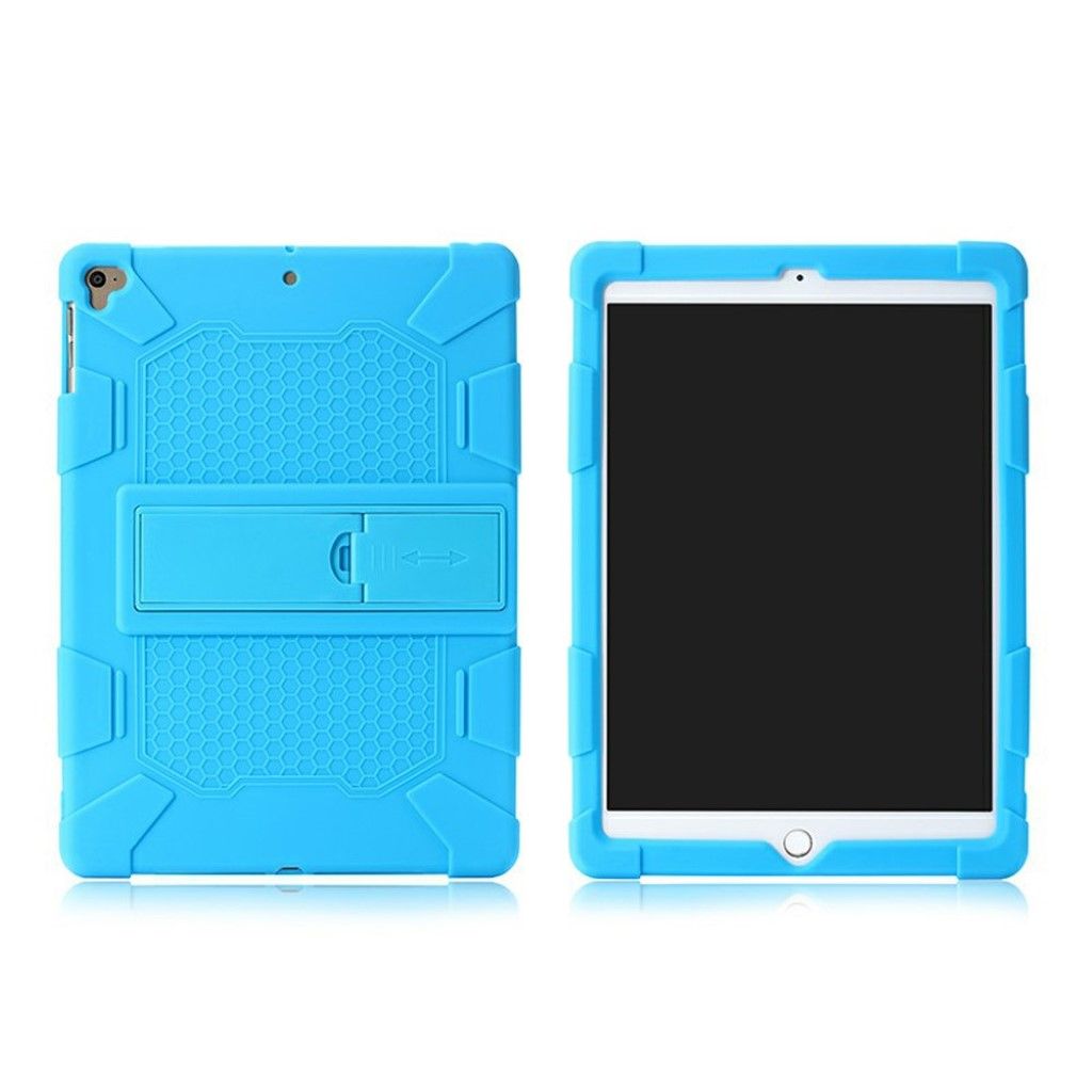 iPad (2018) compact geometry pattern silicone case - Blue