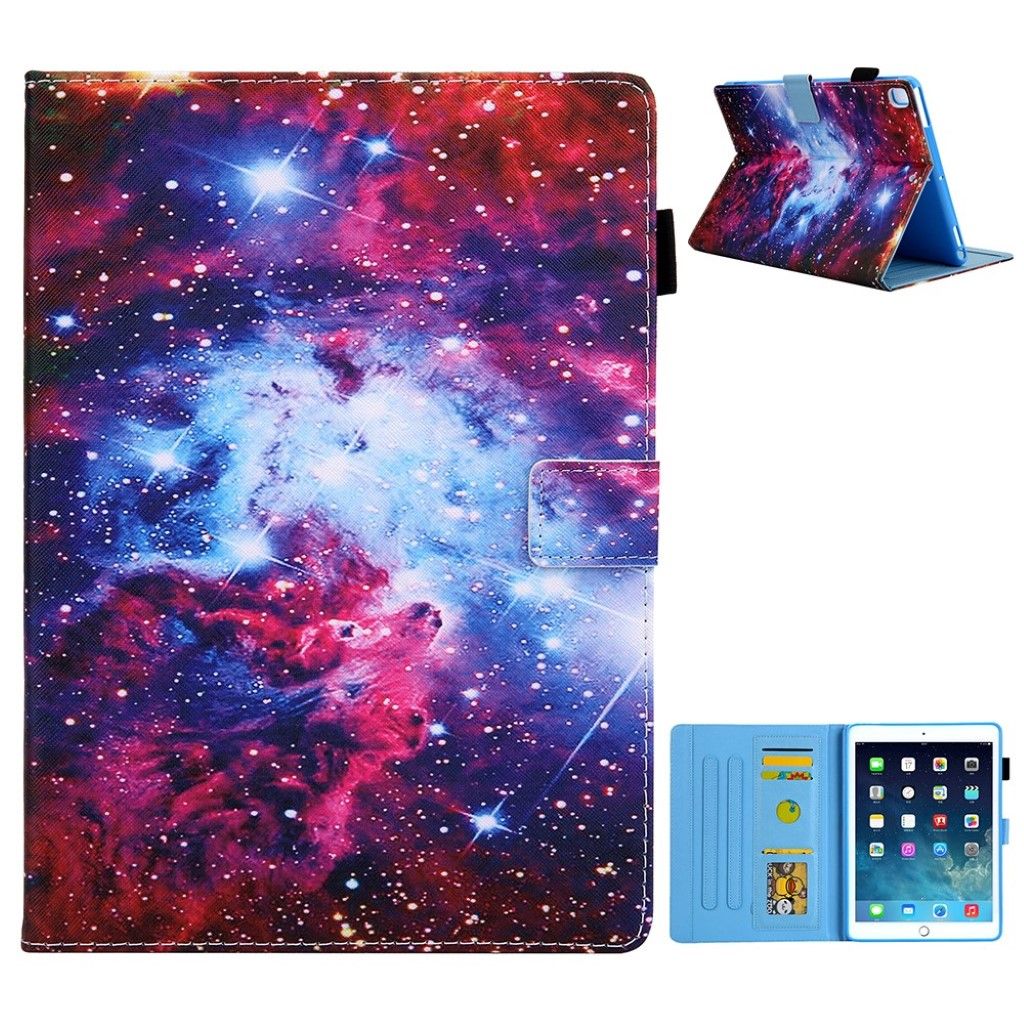 Cool patterned leather flip case for iPad (2018) - Cosmos