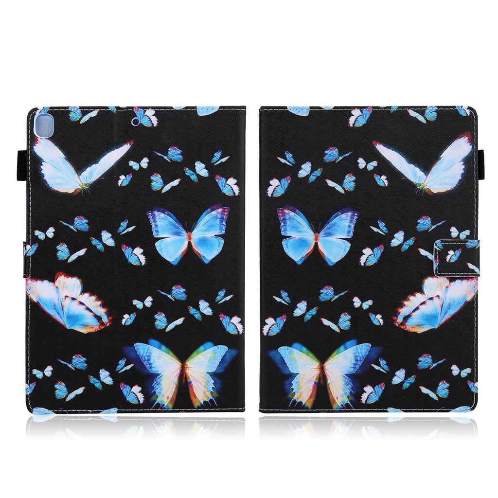 Cool patterned leather flip case for iPad (2018) - Blue Butterfly