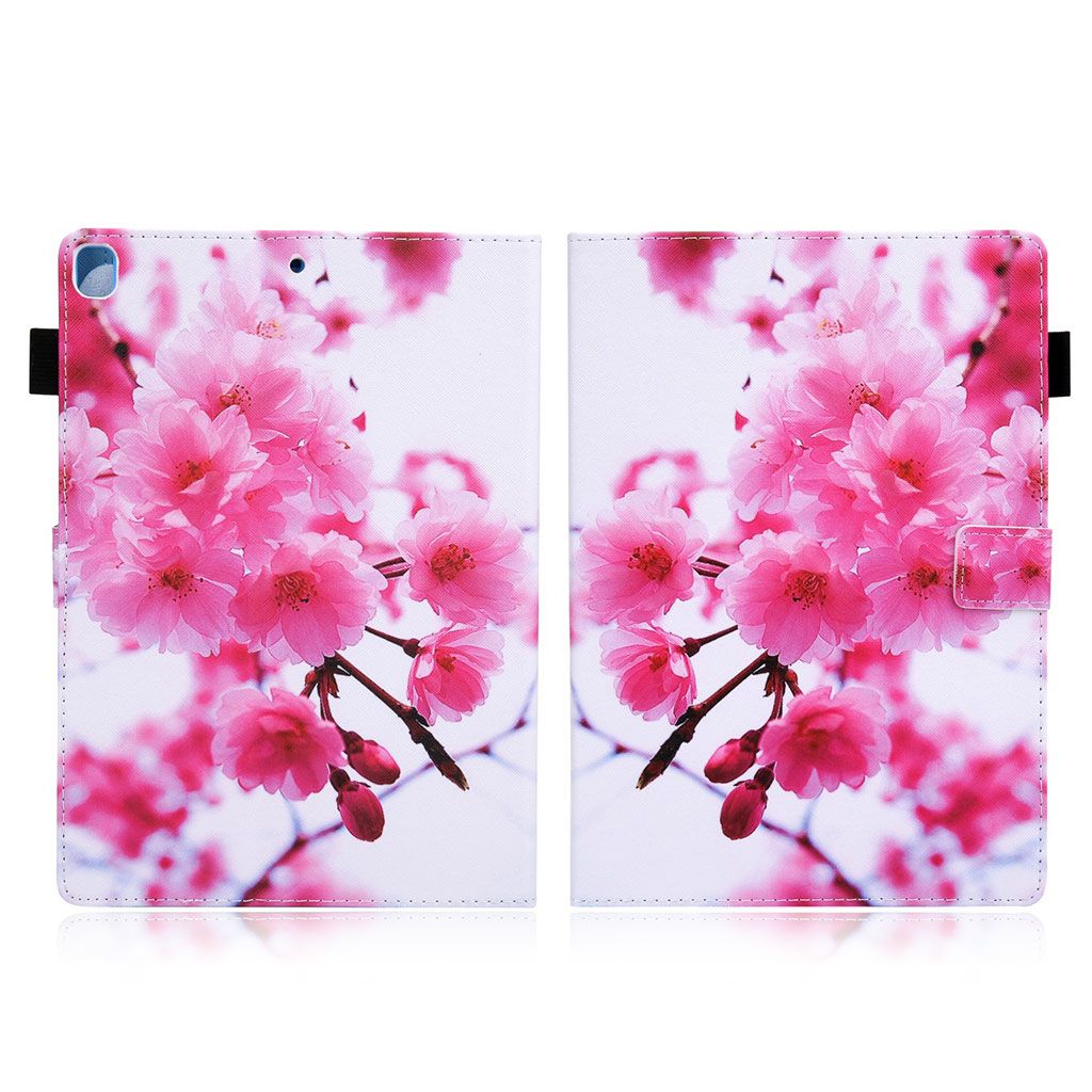 Cool patterned leather flip case for iPad (2018) - Plum Blossom