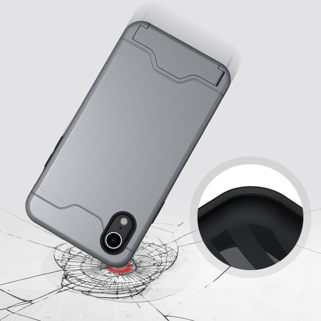 iPhone Xr kickstand brushed case - Grey