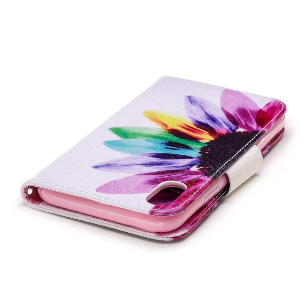 iPhone Xr pattern printing leather flip case - Petals