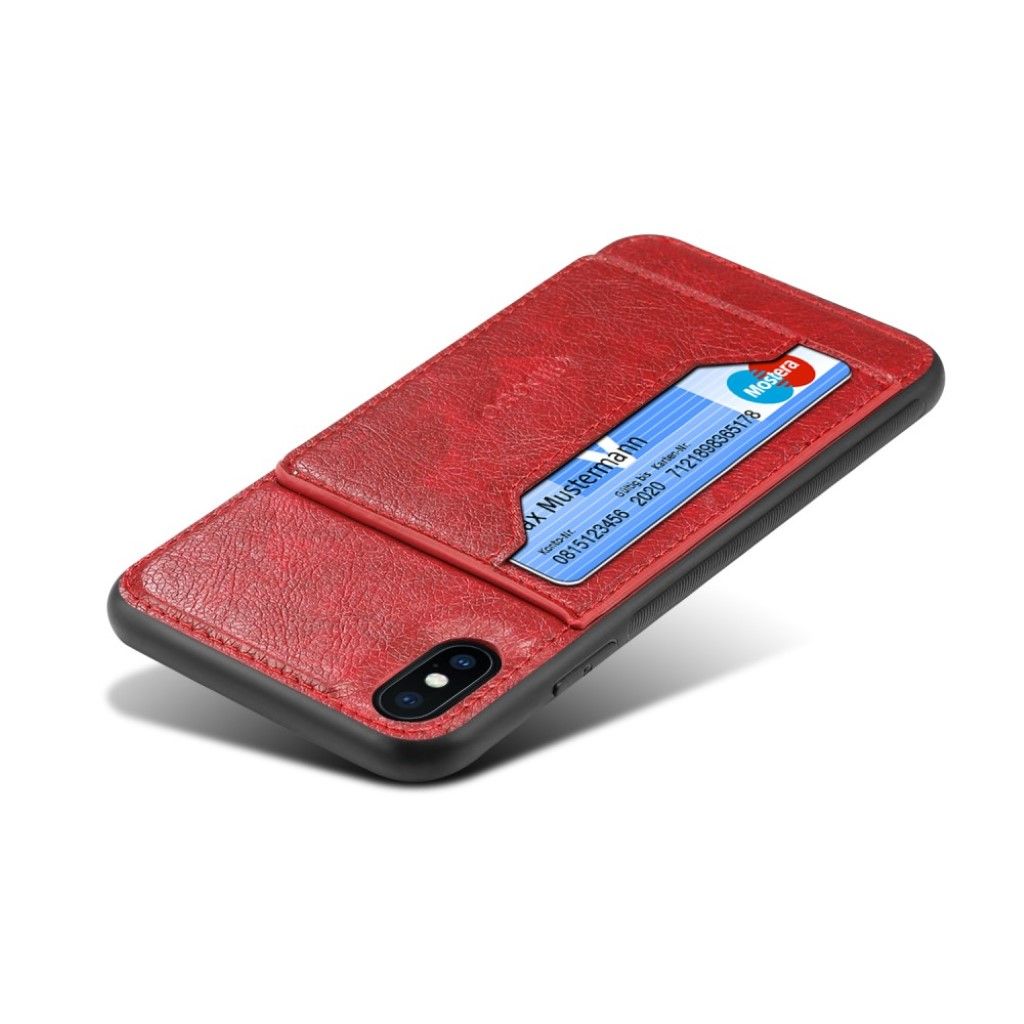 Crazy Horse iPhone Xs Max leather coated combo case - Red