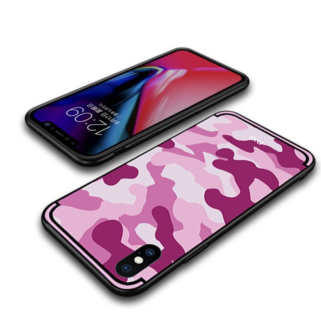 NXE iPhone Xs Max camouflage pattern hybrid case - Pink