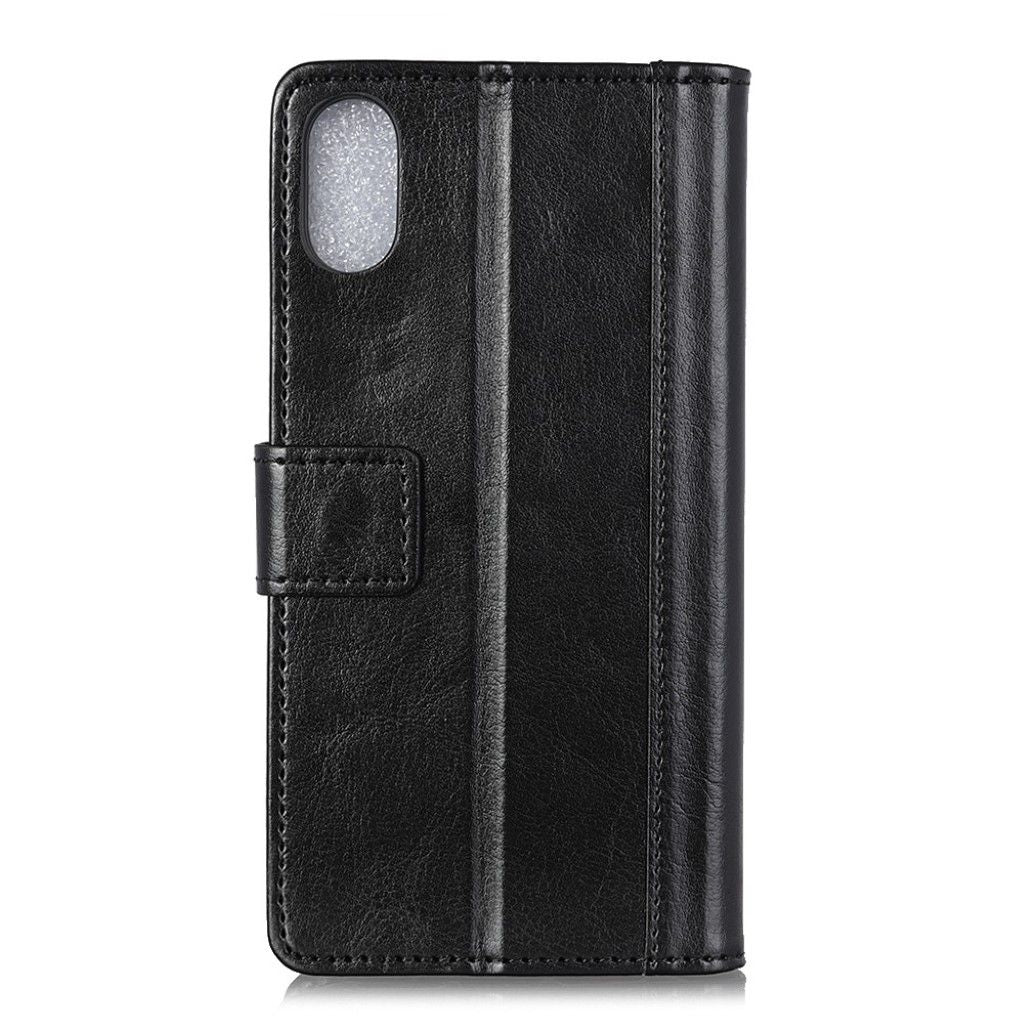 Crazy Horse iPhone Xs Max magnetic leather flip case - Black