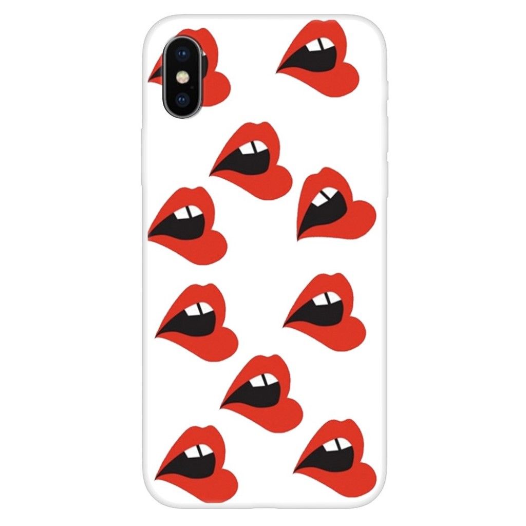 iPhone XS pattern printing soft case - Red Lips