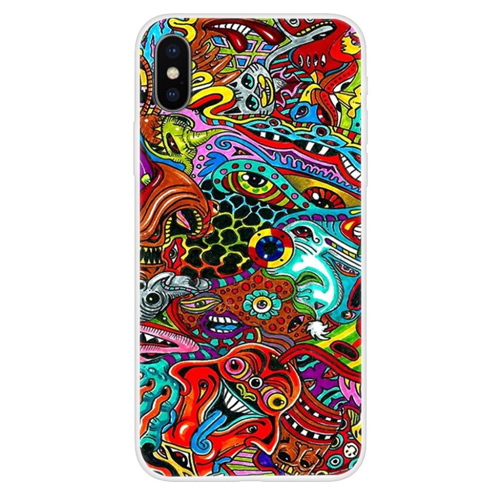 iPhone XS pattern printing soft case - Ghost